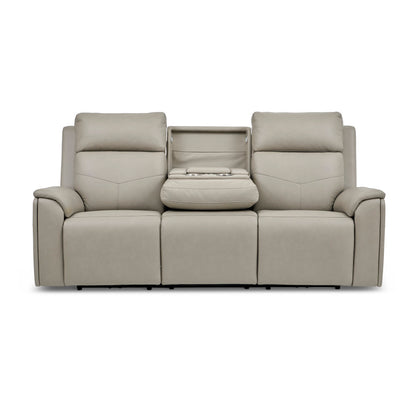 Vernon Power Reclining Sofa with Console, Power Headrest, Lumbar, Heat & Massage - Fabric 386-01