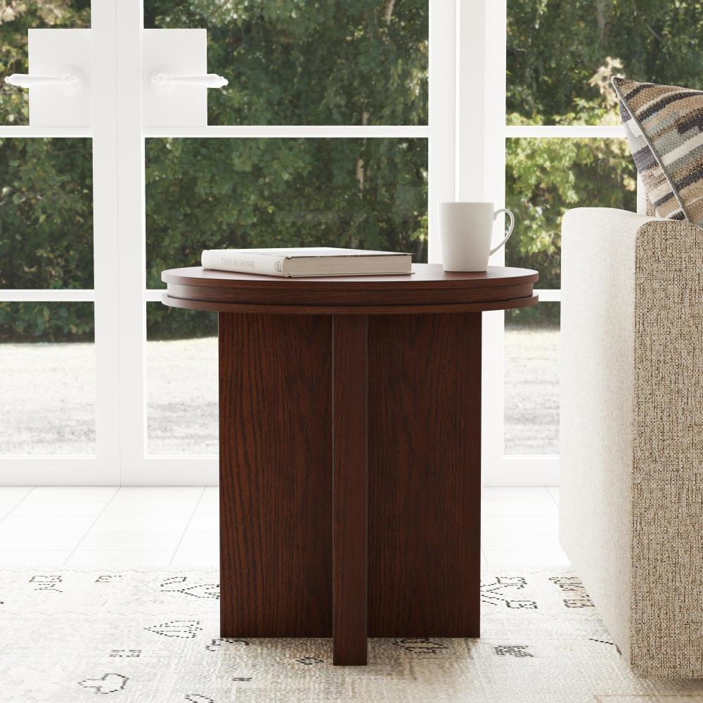 Waterfall Round End Table - Brown - 5000007786