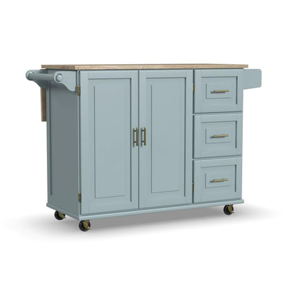 Dolly Madison Drop Leaf Kitchen Cart - Blue - 5000003834
