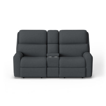 Rio Power Reclining Loveseat with Console - Fabric 407-30