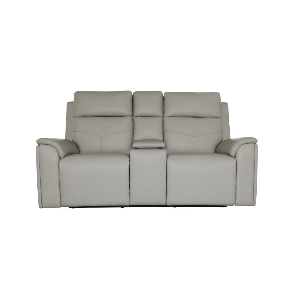 Vernon Power Reclining Loveseat with Console, Power Headrests, Lumbar, Heat & Massage - Sand
