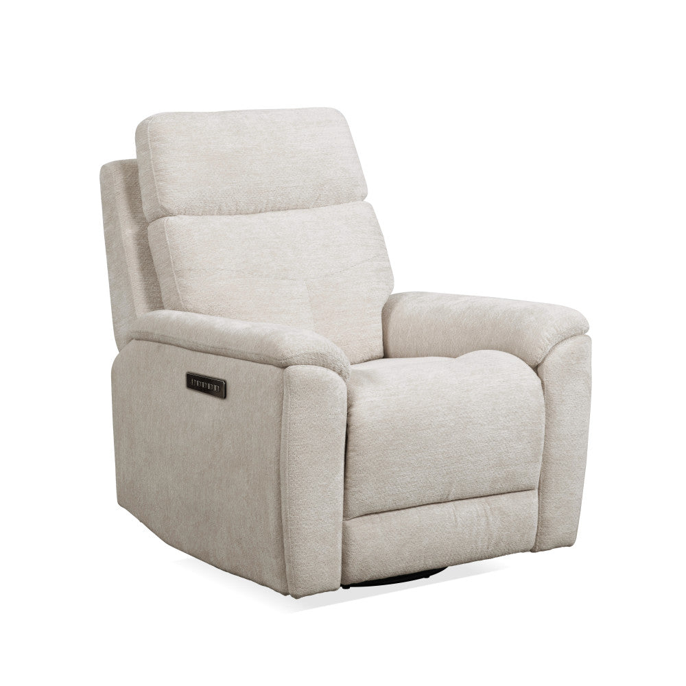 Refined Power Swivel Gliding Recliner with Power Headrest & Lumbar - Fabric 410-11