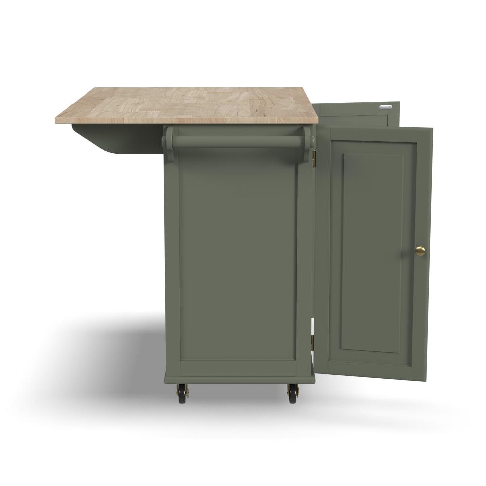 Dolly Madison Drop Leaf Kitchen Cart - Green