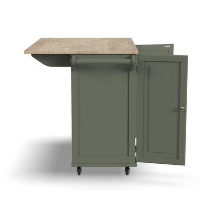 Dolly Madison Drop Leaf Kitchen Cart - Green