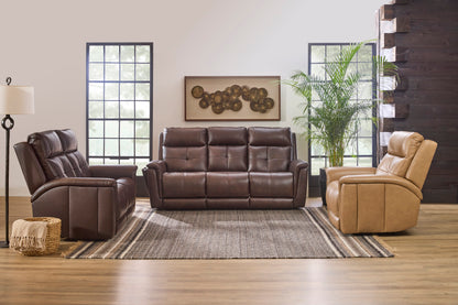 Ranger Power Reclining Sofa with Console, Power Headrest, Lumbar, Heat & Massage - Leather 439-70