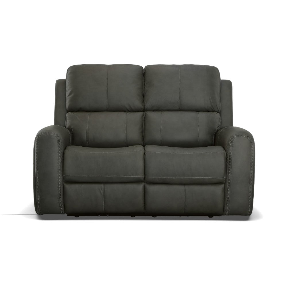 Linden Power Reclining Loveseat with Power Headrests & Lumbar - Leather 946-02