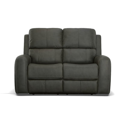 Linden Power Reclining Loveseat with Power Headrests & Lumbar - Leather 946-02