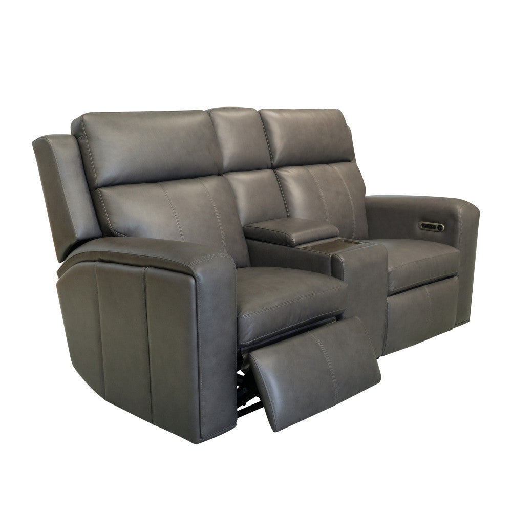 Wyatt Power Reclining Loveseat with Console & Power Headrests & Lumbar - Leather 705-02