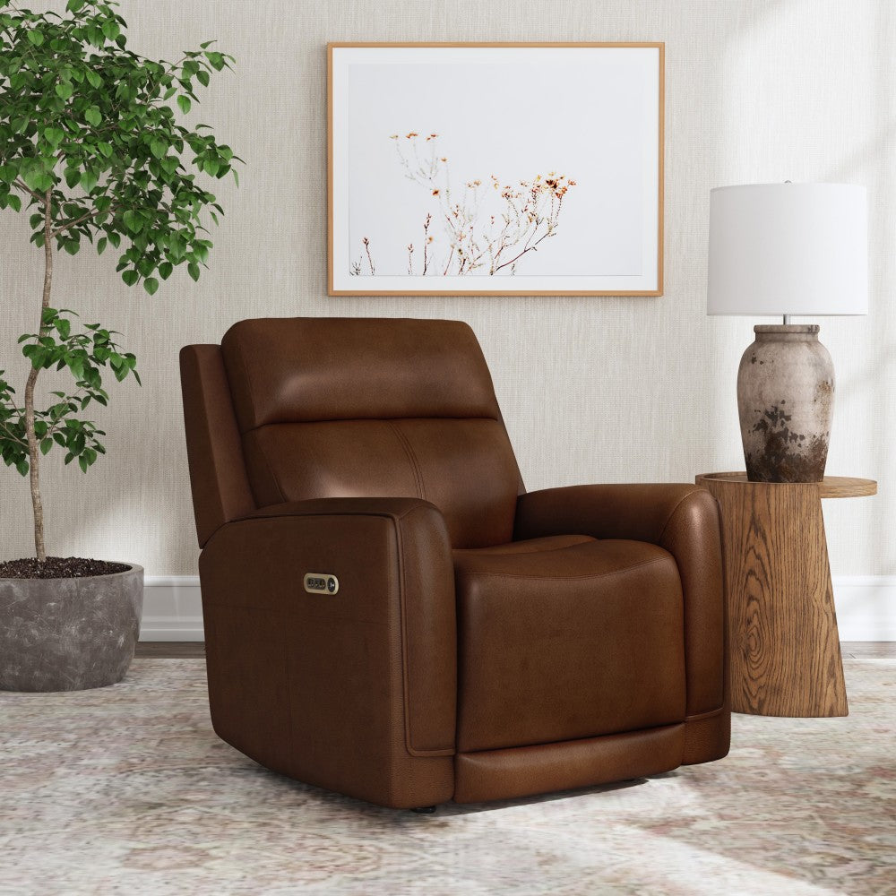 Alister Power Gliding Recliner with Power Headrest and Lumbar - Leather 734-72