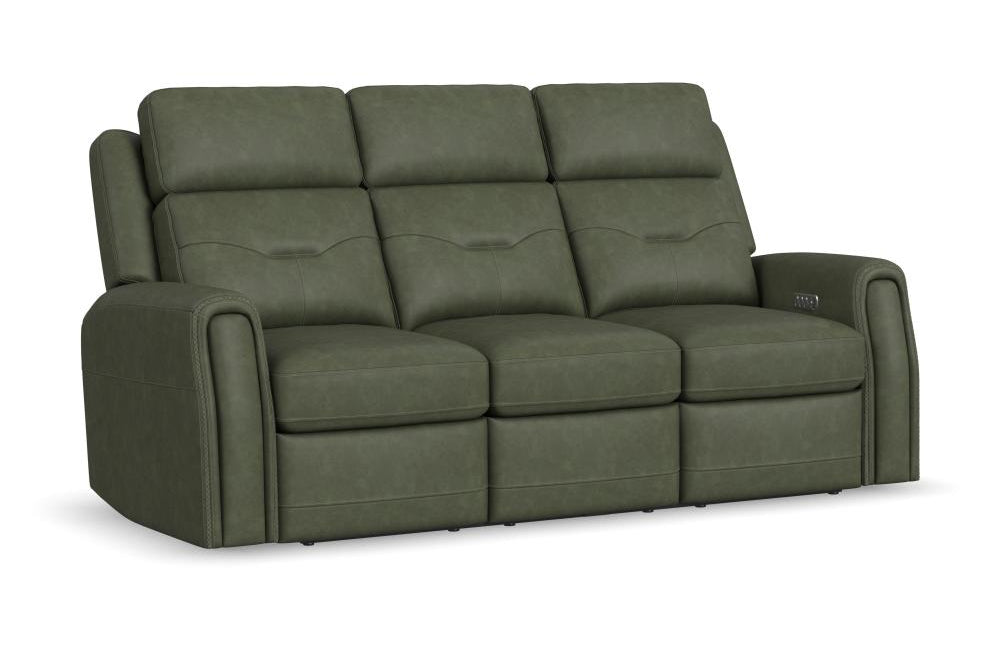 Felix Power Reclining Sofa with Power Headrest, Lumbar, Heat & Massage - Leather 408-21