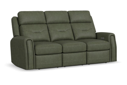 Felix Power Reclining Sofa with Power Headrest, Lumbar, Heat & Massage - Leather 408-21