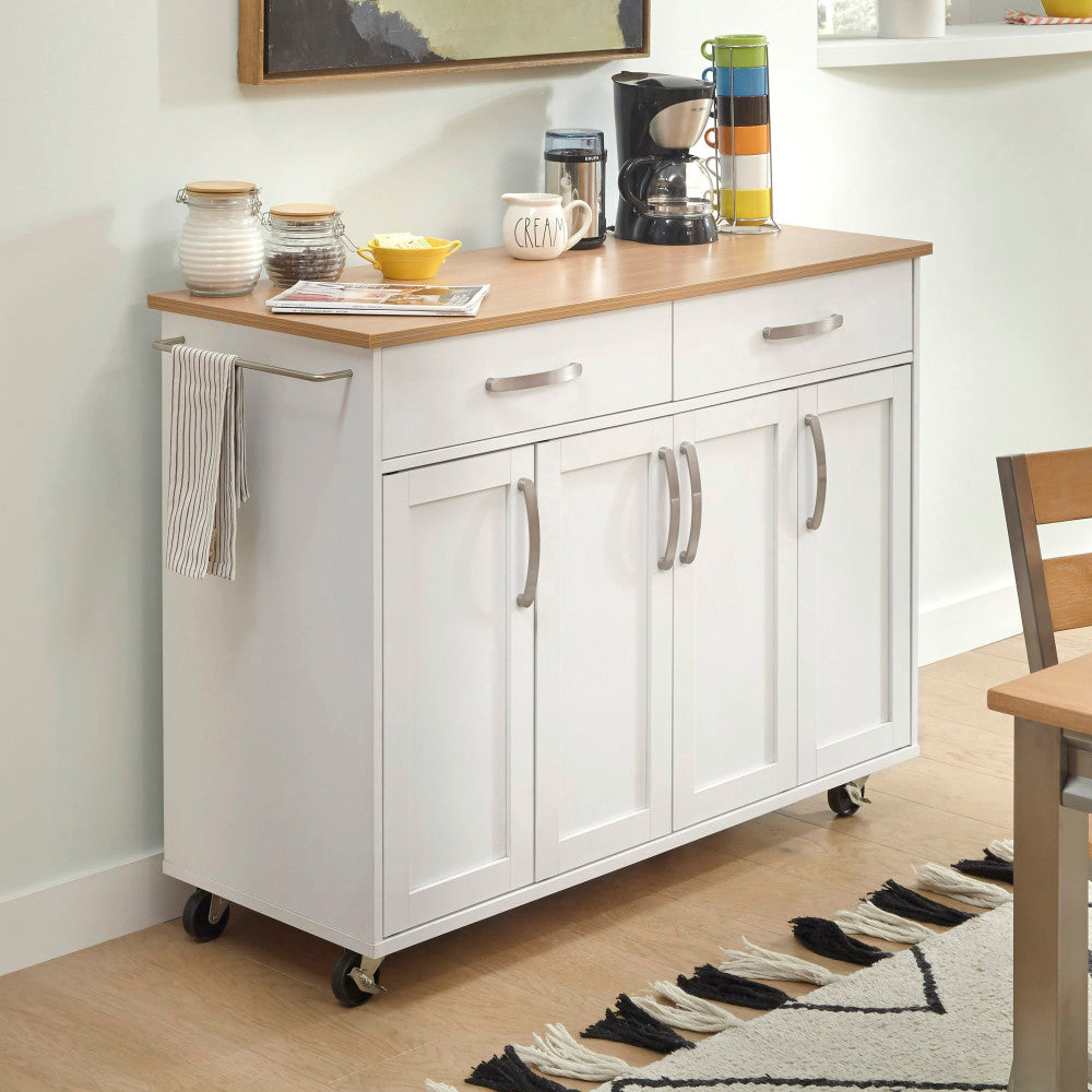 Storage Plus Kitchen Cart - Off-White