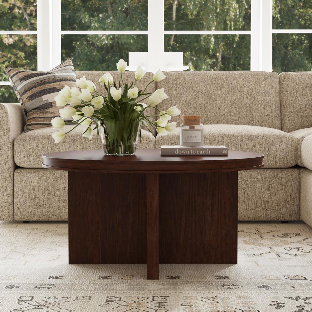 Waterfall Round Coffee Table - Brown - 5000007347