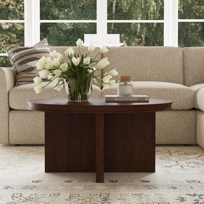 Waterfall Round Coffee Table - Brown - 5000007347