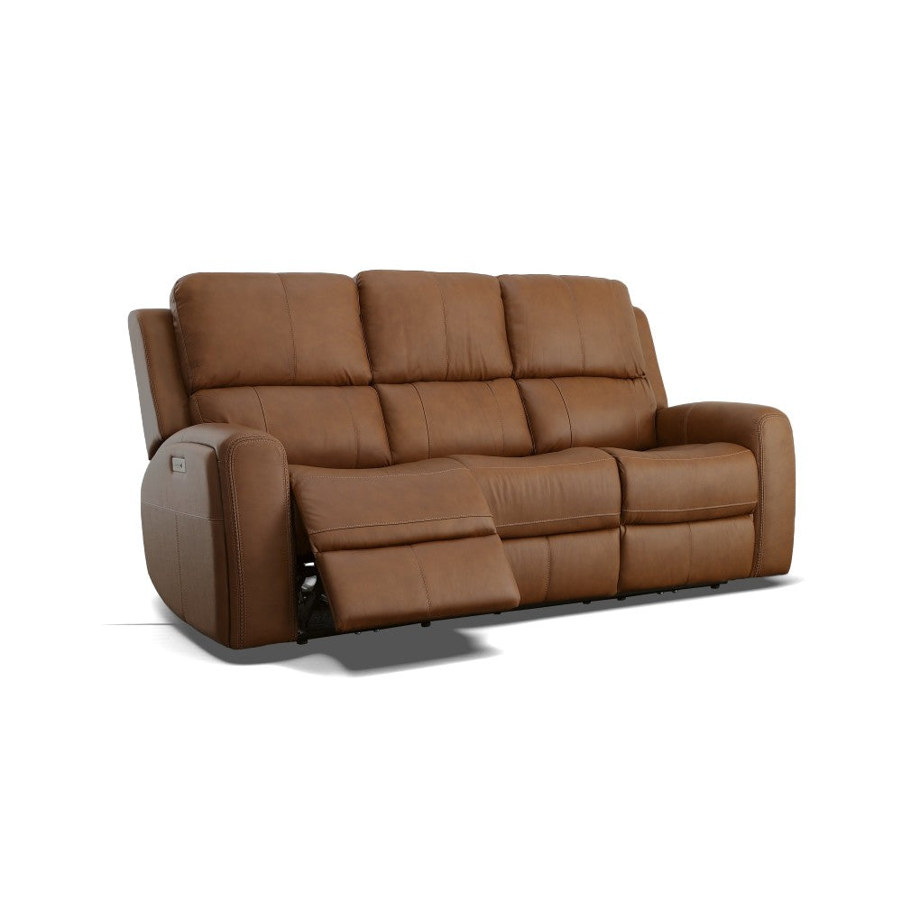 Linden Power Reclining Sofa with Power Headrests & Lumbar - Leather 946-72