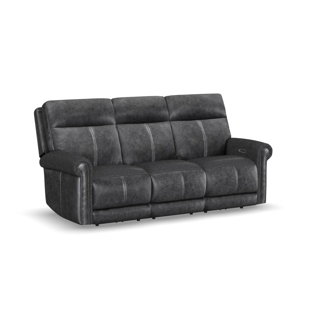 Alexander Power Reclining Sofa with Console, Power Headrest & Lumbar - Leather 706-03