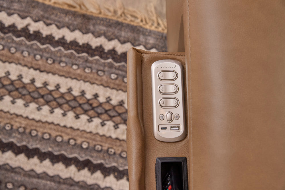 Ranger Power Recliner with Power Headrest, Lumbar, Heat & Massage - Brown