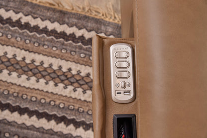 Ranger Power Recliner with Power Headrest, Lumbar, Heat & Massage - Brown