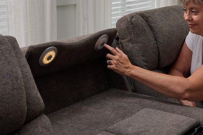 Zecliner Zofa Power Sleep Sofa with Power Headrests & Lumbar - Brown