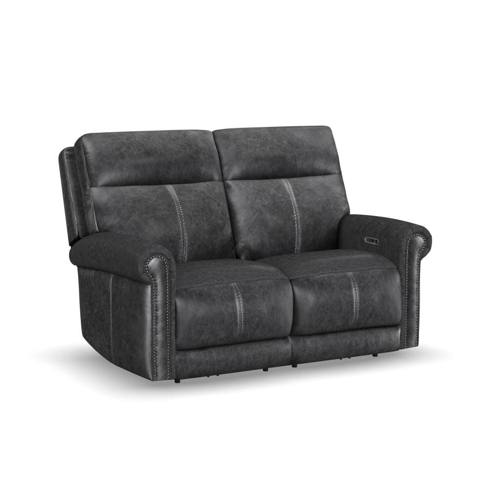 Alexander Power Reclining Loveseat with Power Headrest & Lumbar - Leather 706-03