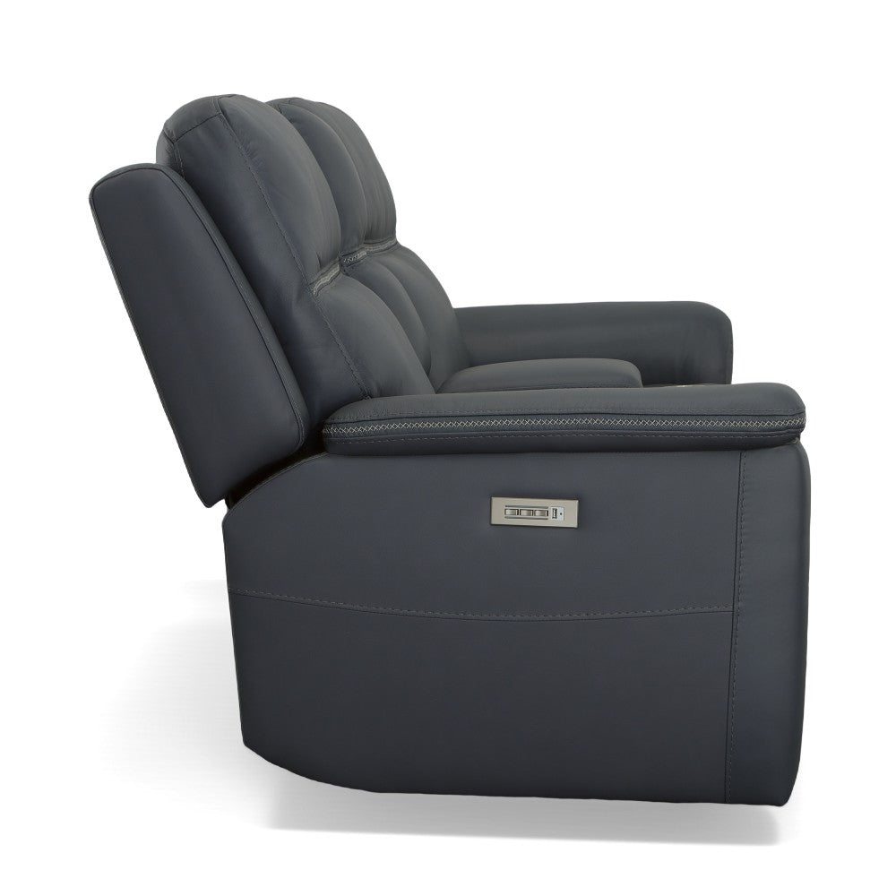 Sawyer Pwr Recl Loveseat w/ Console, Pwr Hdrsts, Lumbar - Leather 009-42