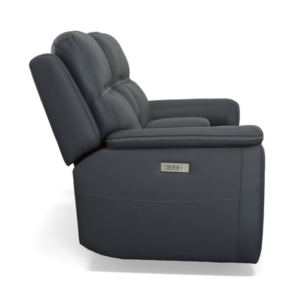 Sawyer Pwr Recl Loveseat w/ Console, Pwr Hdrsts, Lumbar - Leather 009-42