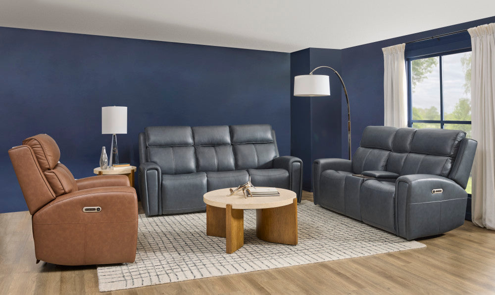 Warren Power Reclining Sofa with Console, Power Headrest & Lumbar - Default Title