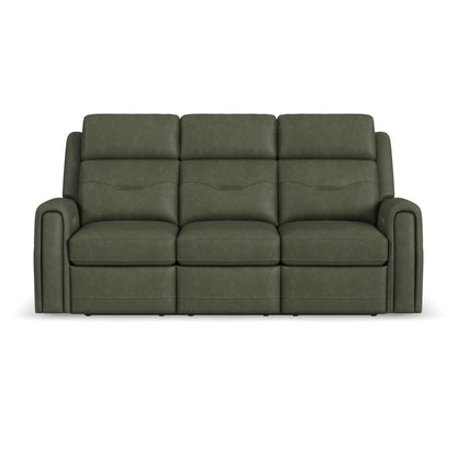 Felix Power Reclining Sofa with Power Headrest, Lumbar, Heat & Massage - Leather 408-21