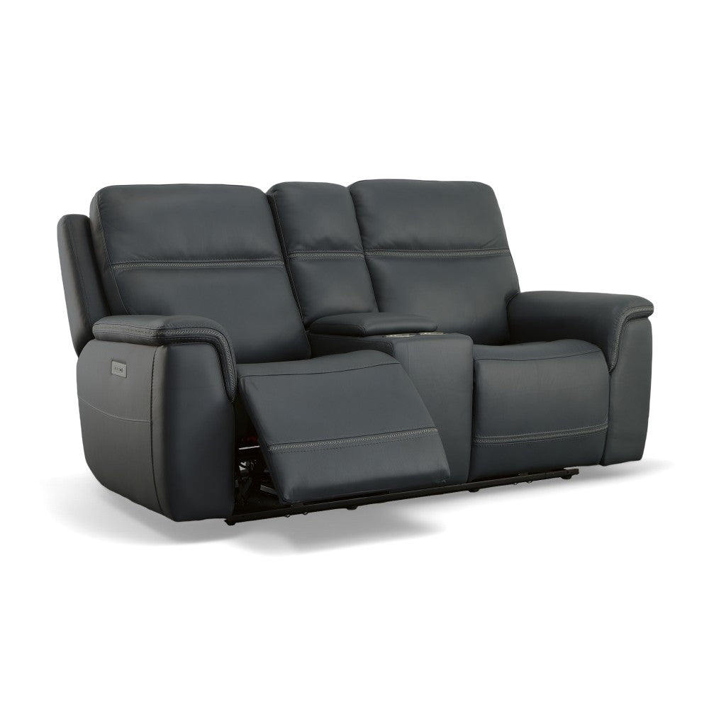 Sawyer Pwr Recl Loveseat w/ Console, Pwr Hdrsts, Lumbar - Leather 009-42
