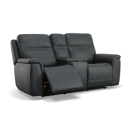 Sawyer Pwr Recl Loveseat w/ Console, Pwr Hdrsts, Lumbar - Leather 009-42