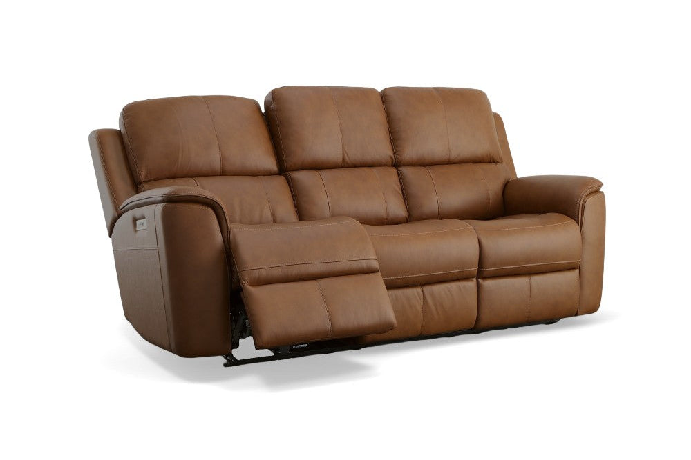 Henry Power Reclining Sofa with Power Headrests & Lumbar - Leather 946-72