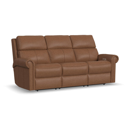 Bernard Collection - Power Reclining Sofa with Console, Power Headrests & Lumbar