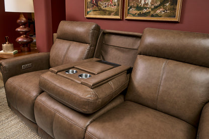 Alexander Power Reclining Sofa with Console, Power Headrest & Lumbar - Leather 706-71