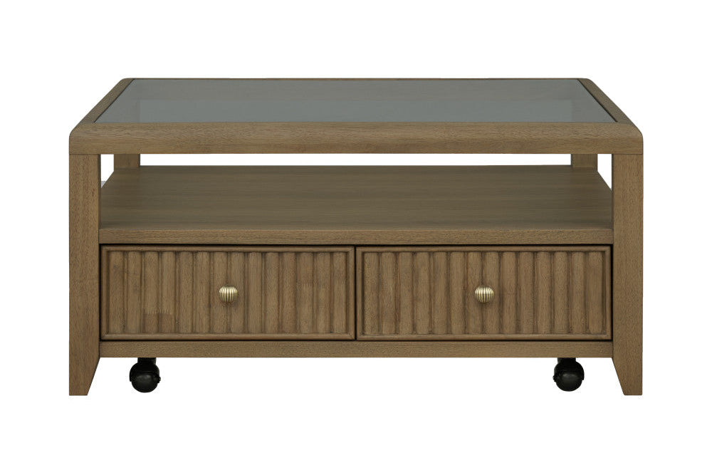 Reed Square Coffee Table with Casters - Default Title