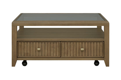 Reed Square Coffee Table with Casters - Default Title