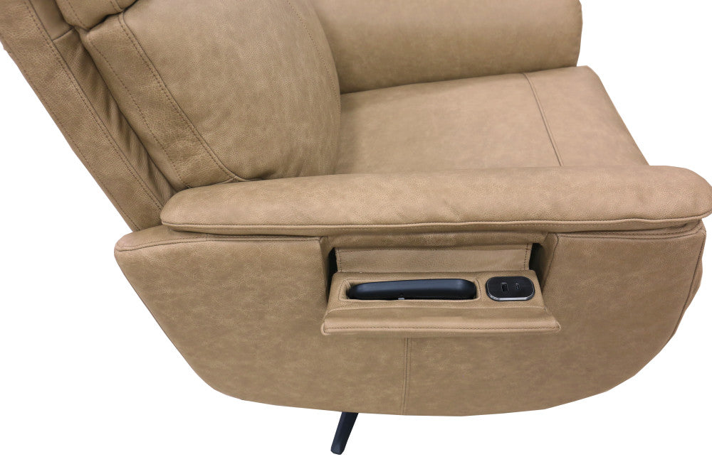 Cove Power Swivel Recliner with Power Headrest, Lumbar, Heat, & Massage - Leather 896-80
