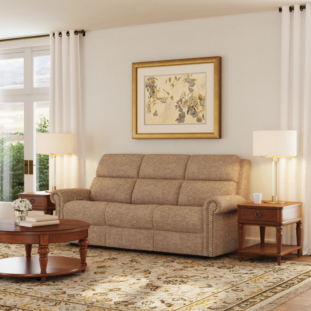 Bernard Collection - Power Reclining Sofa with Console, Power Headrest, & Lumbar