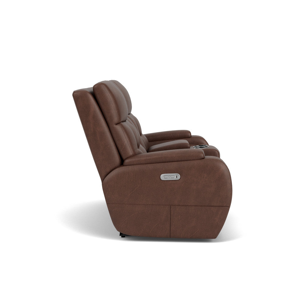 Strait Power Reclining Loveseat with Console & Power Headrests - Default Title