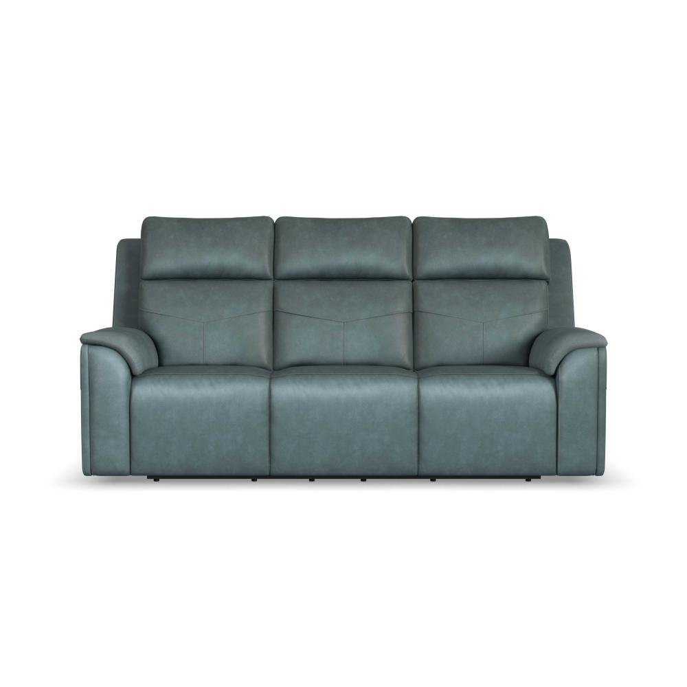Vernon Power Reclining Sofa with Console, Power Headrest, Lumbar, Heat & Massage - Fabric 386-40