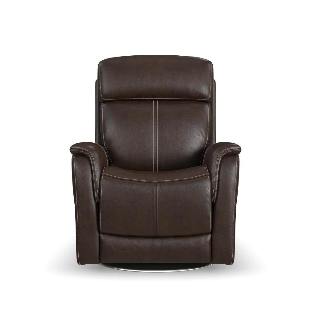 View Power Swivel Recliner with Power Headrest - Leather 050-70