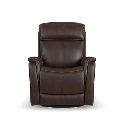 View Power Swivel Recliner with Power Headrest - Leather 050-70