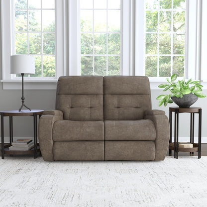 Strait Power Reclining Loveseat with Power Headrests - Leather 653-80