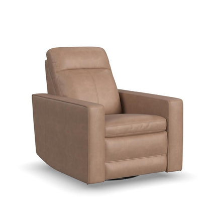 Dutch Power Swivel Gliding Recliner with Power Headrest, Lumbar, Heat & Massage - Leather 562-82