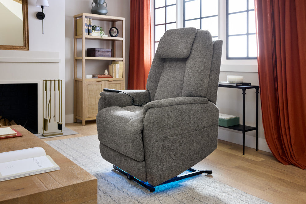 Zecliner Model 3+ Power Lift Sleep Recliner with Power Headrest, Lumbar, Heat & Massage - Fabric 358-04