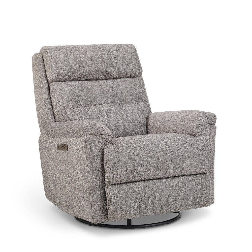 Sophisticated Power Swivel Gliding Recliner with Power Headrest & Lumbar - Fabric 365-72