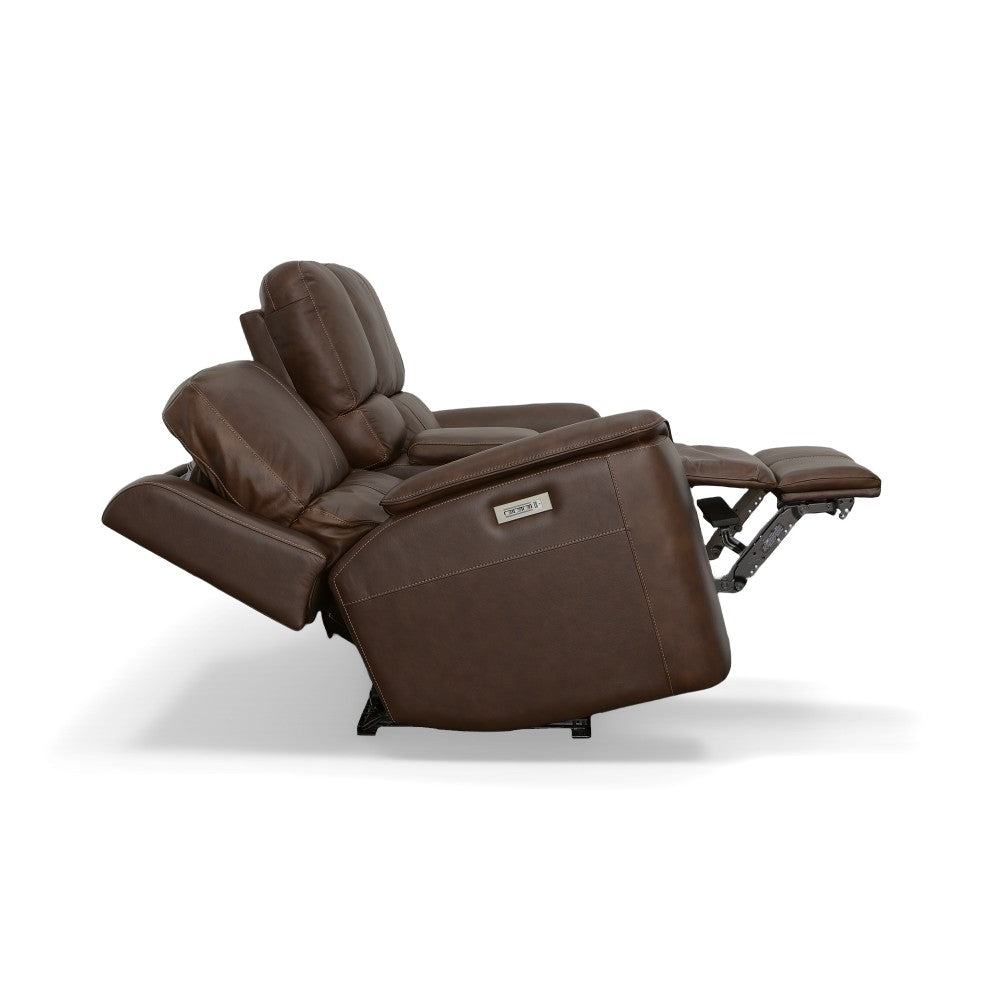Henry Power Reclining Loveseat with Console & Power Headrests & Lumbar - Fabric 946-71