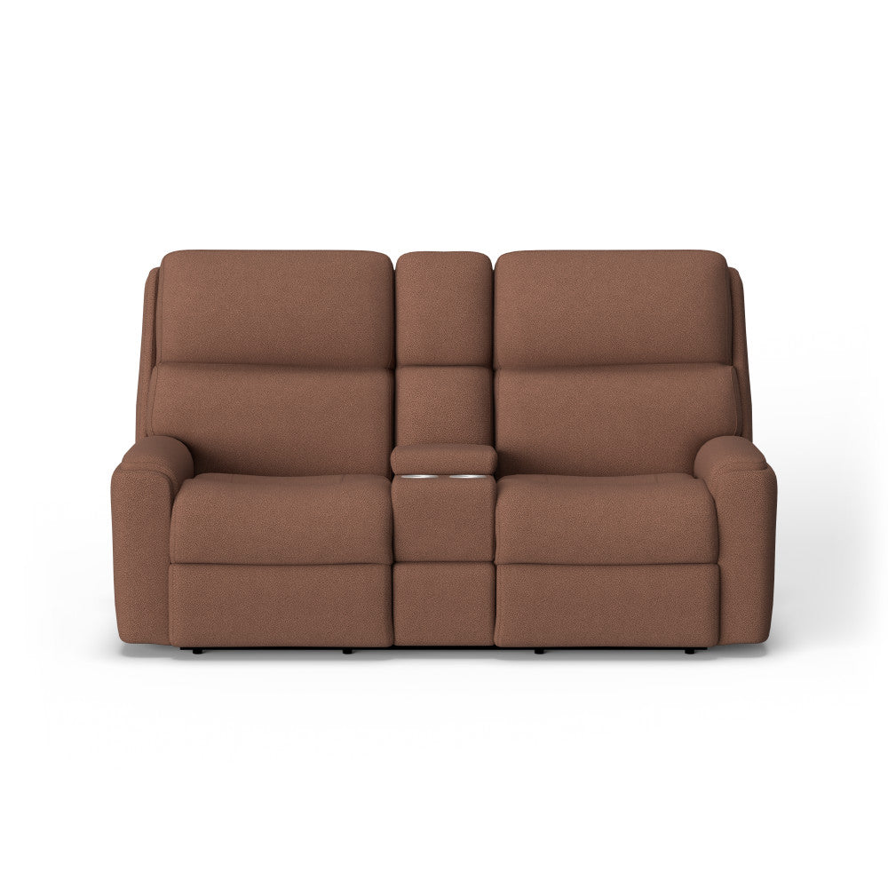 Rio Power Reclining Loveseat with Console & Power Headrests - Fabric 309-02