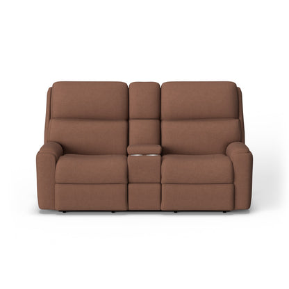 Rio Power Reclining Loveseat with Console & Power Headrests - Fabric 309-02