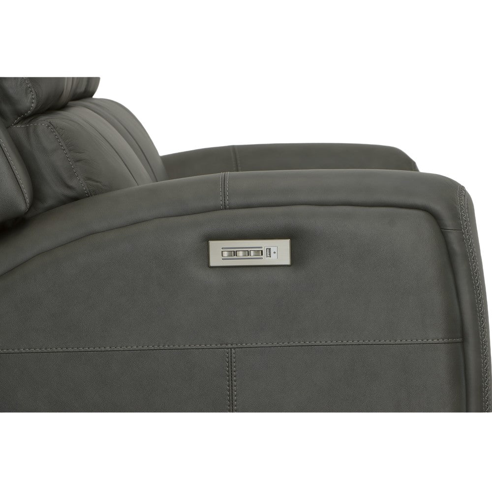 Linden Power Reclining Loveseat with Power Headrests & Lumbar - Leather 946-02