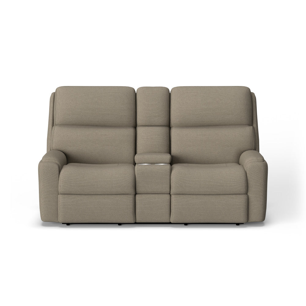 Rio Power Reclining Loveseat with Console - Fabric 407-30